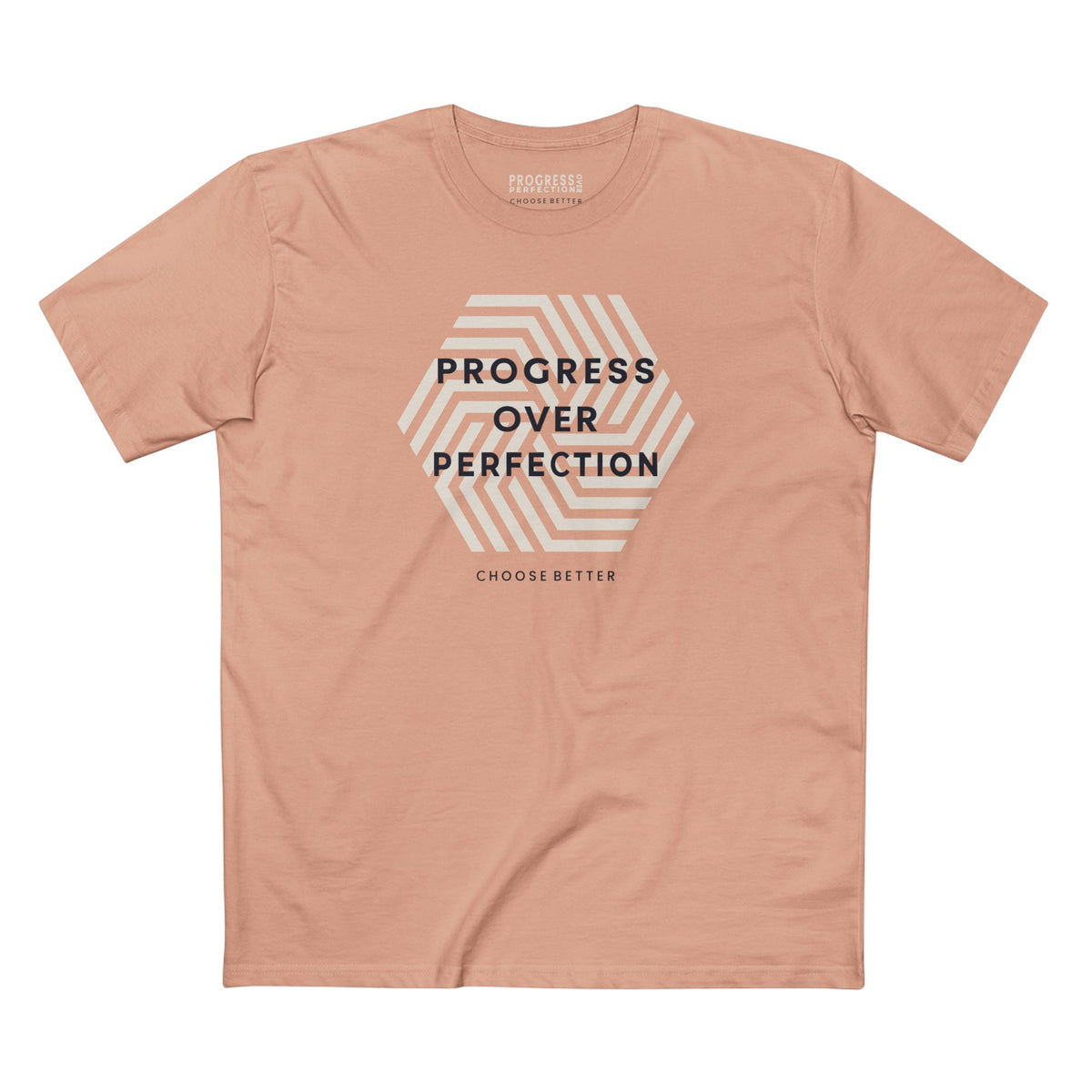 PROGRESS OVER PERFECTION BESPOKE PREMIUM T-SHIRT in Pale Pink