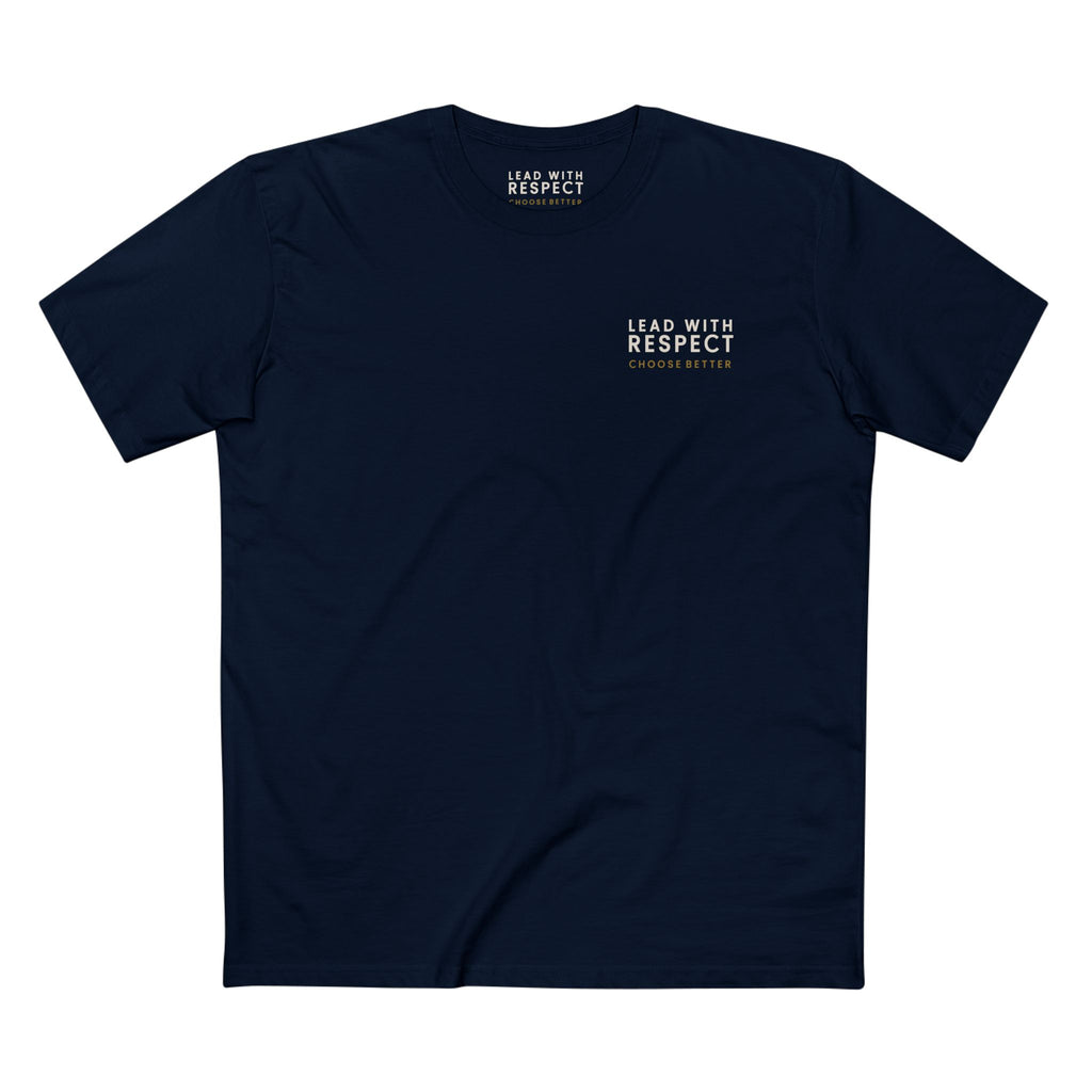 LEAD WITH RESPECT MINIMAL PREMIUM T-SHIRT in Midnight Navy