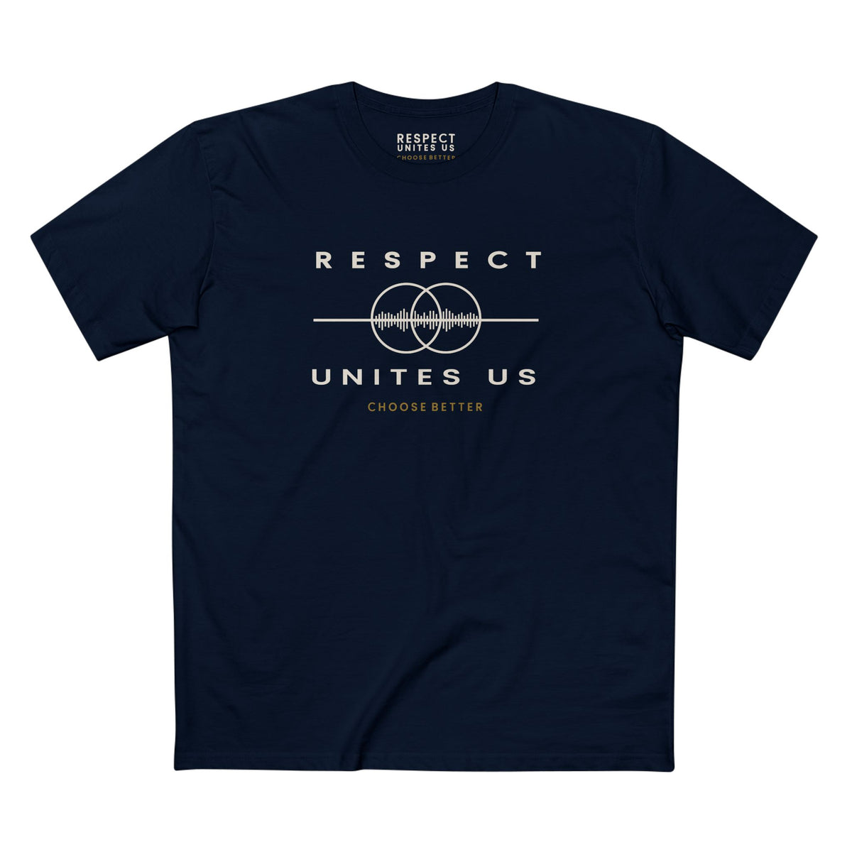 RESPECT UNITES US EMBLEM PREMIUM T-SHIRT in Midnight Navy