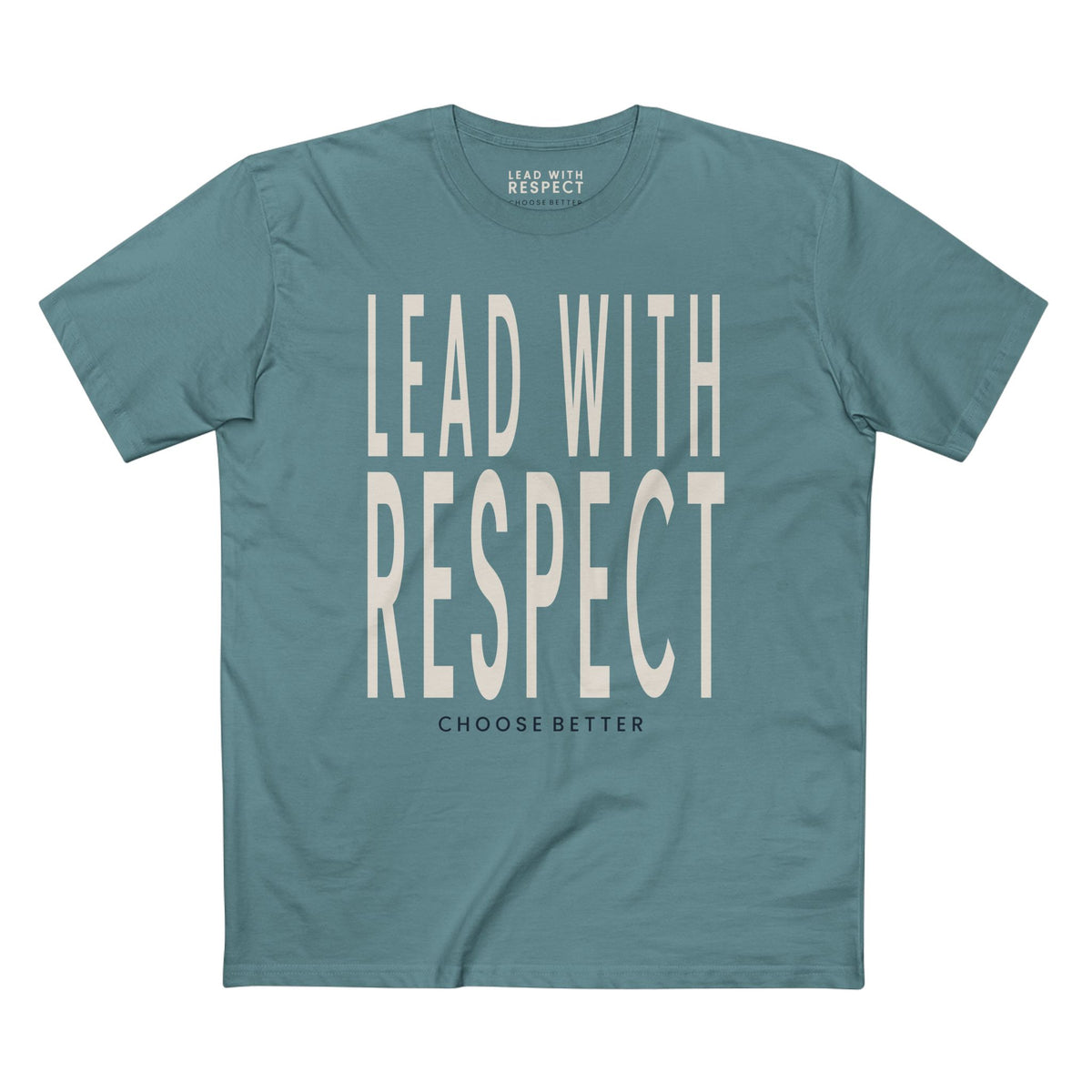 LEAD WITH RESPECT BOLD PREMIUM T-SHIRT in Slate Blue