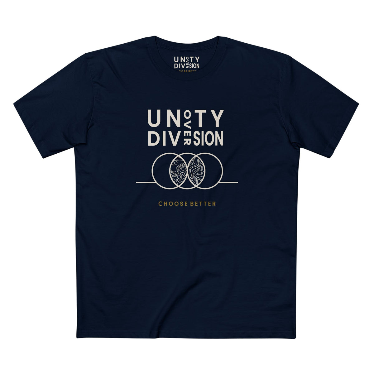 UNITY OVER DIVISION EMBLEM PREMIUM T-SHIRT in Midnight Navy