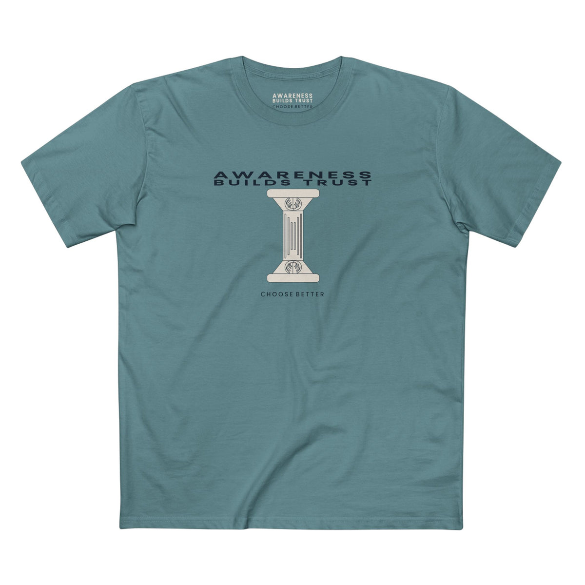 AWARENESS BUILDS TRUST BESPOKE PREMIUM T-SHIRT in Slate Blue