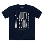 HUMILITY DEVELOPS WISDOM BOLD PREMIUM T-SHIRT in Midnight Navy