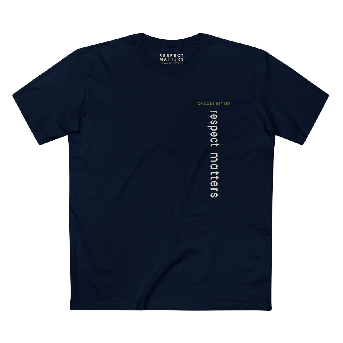 RESPECT MATTERS VERTICAL STREAM PREMIUM T-SHIRT in Midnight Navy