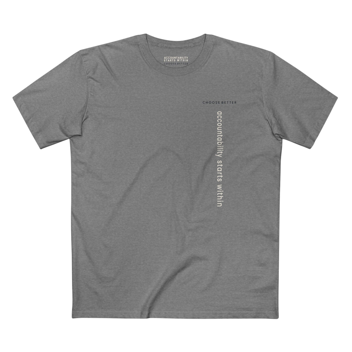 ACCOUNTABILITY STARTS WITHIN VERTICAL STREAM PREMIUM T-SHIRT in Heather Gray