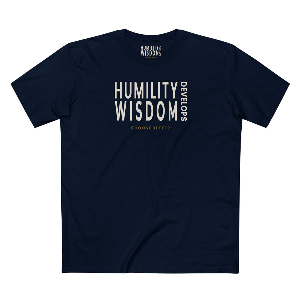 HUMILITY DEVELOPS WISDOM SIGNATURE PREMIUM T-SHIRT in Midnight Navy
