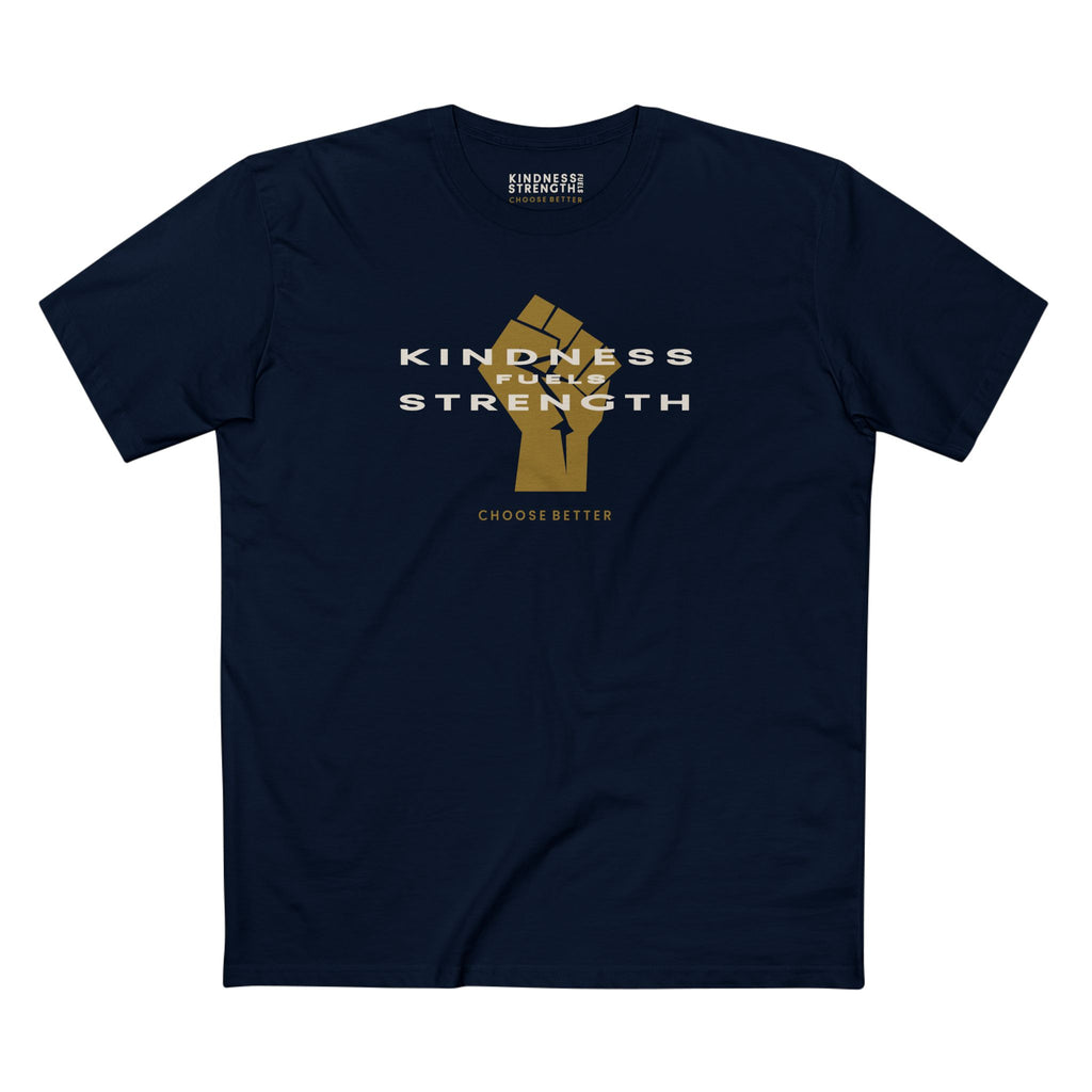 KINDNESS FUELS STRENGTH BESPOKE PREMIUM T-SHIRT in Midnight Navy
