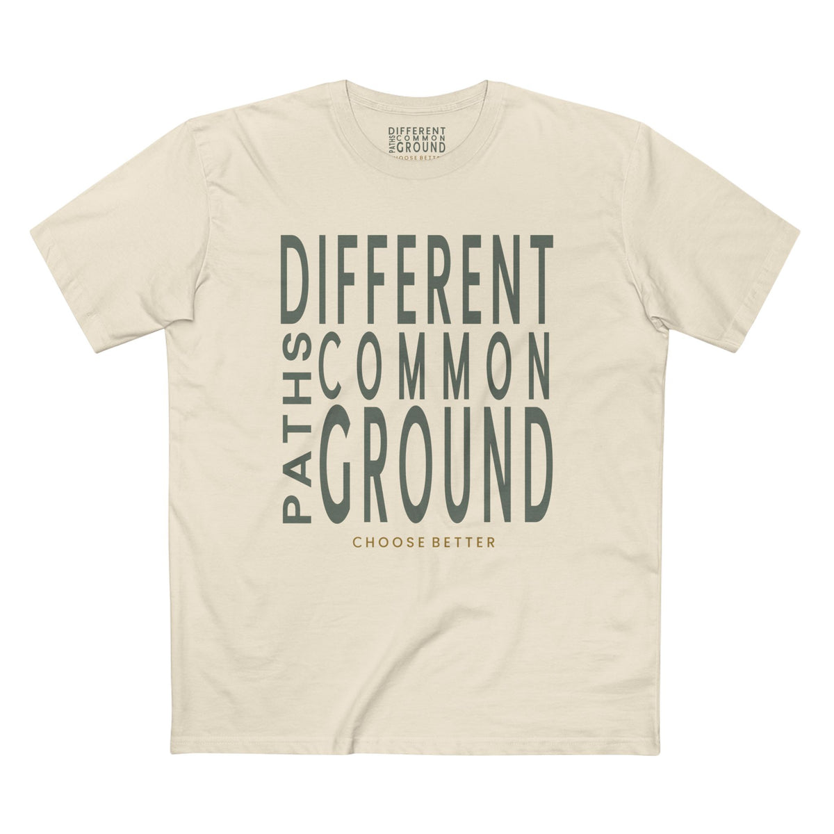DIFFERENT PATHS COMMON GROUND BOLD PREMIUM T-SHIRT
