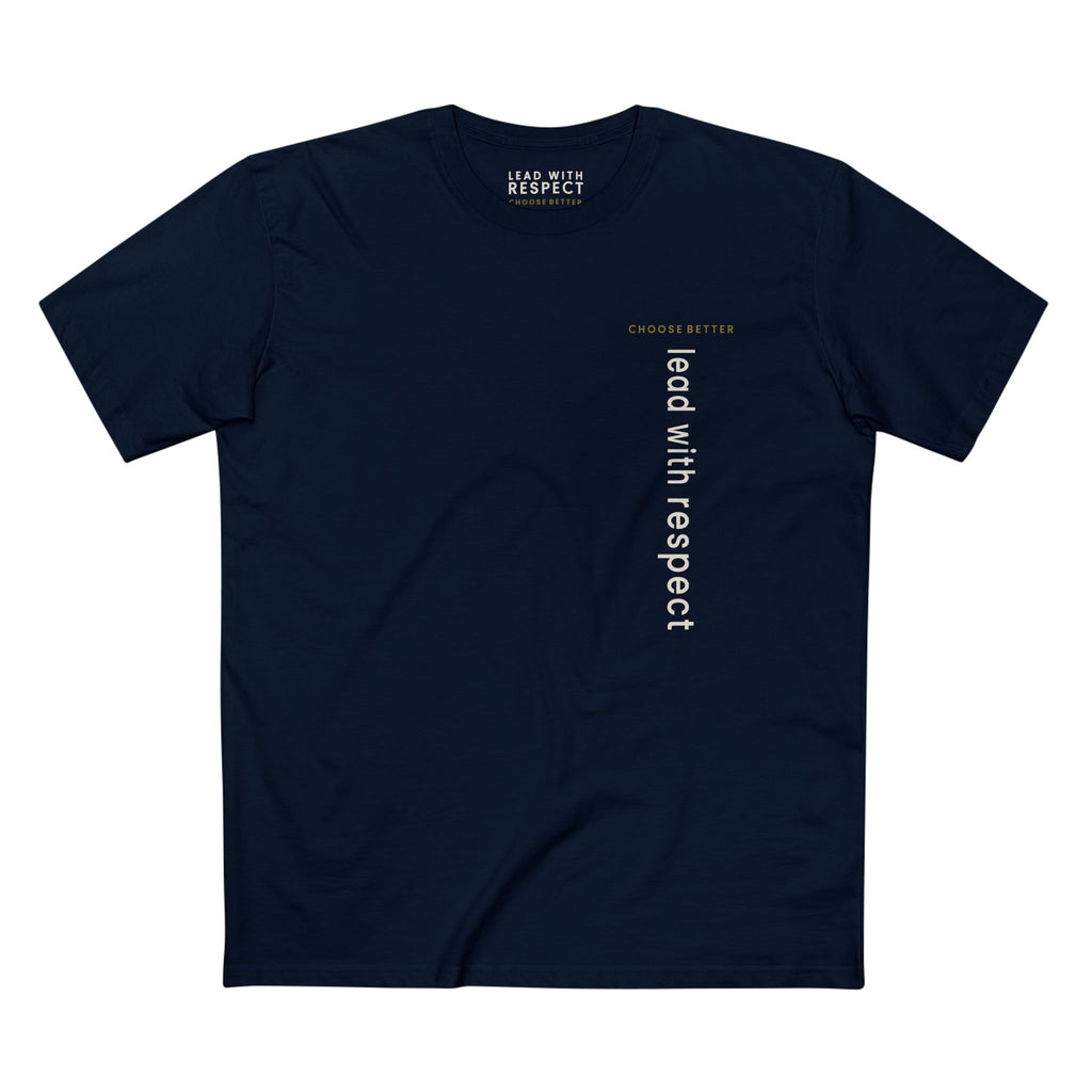 LEAD WITH RESPECT VERTICAL STREAM PREMIUM T-SHIRT in Midnight Navy