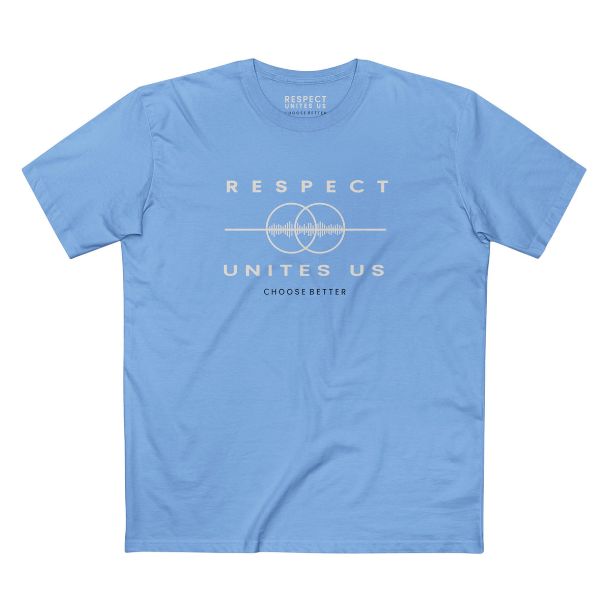RESPECT UNITES US EMBLEM PREMIUM T-SHIRT in Carolina Blue