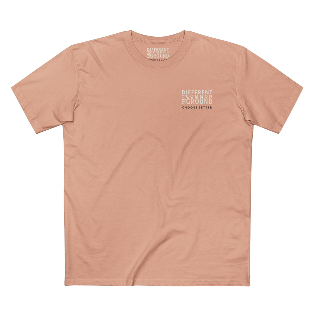 DIFFERENT PATHS COMMON GROUND MINIMAL PREMIUM T-SHIRT in Pale Pink