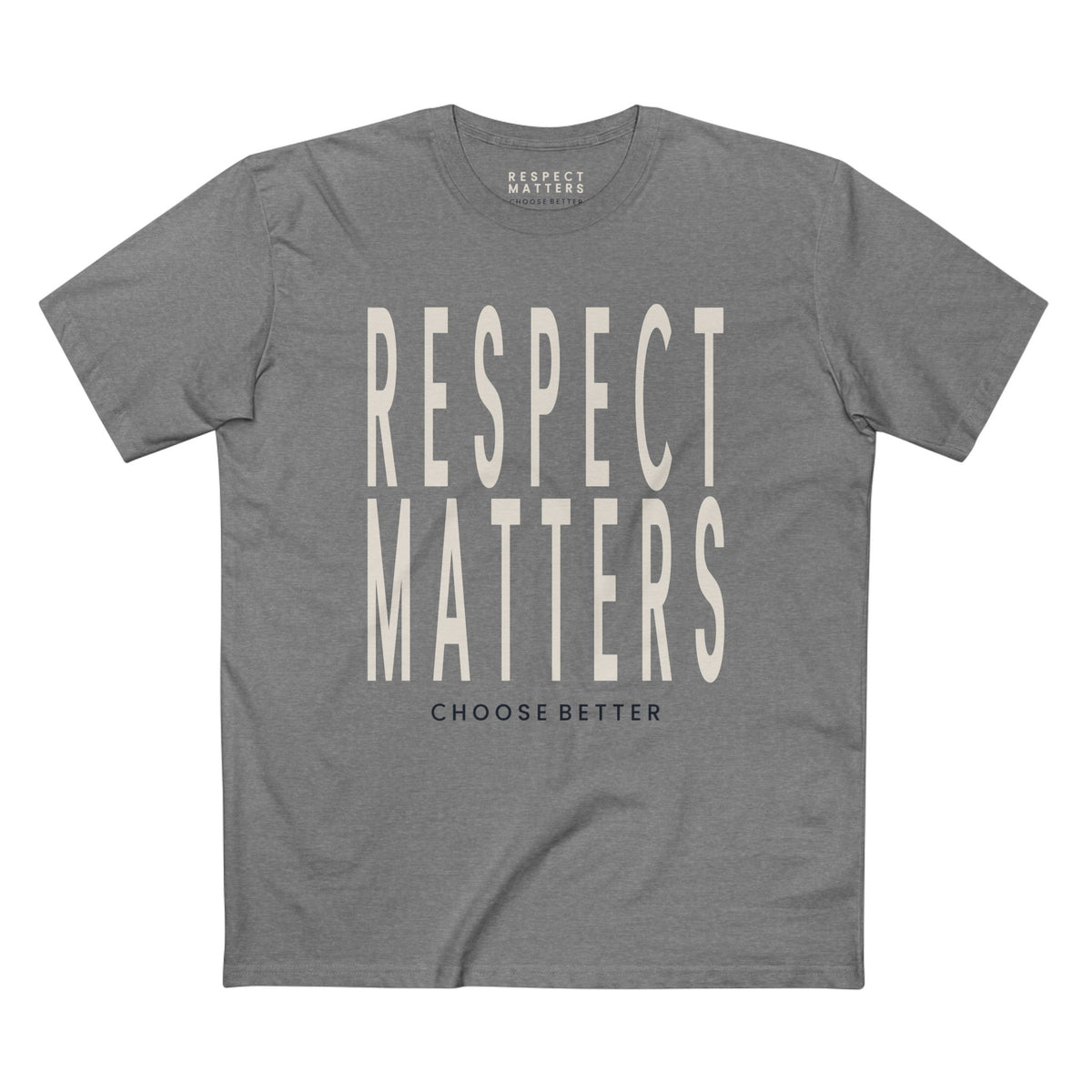 RESPECT MATTERS BOLD PREMIUM T-SHIRT in Heather Gray