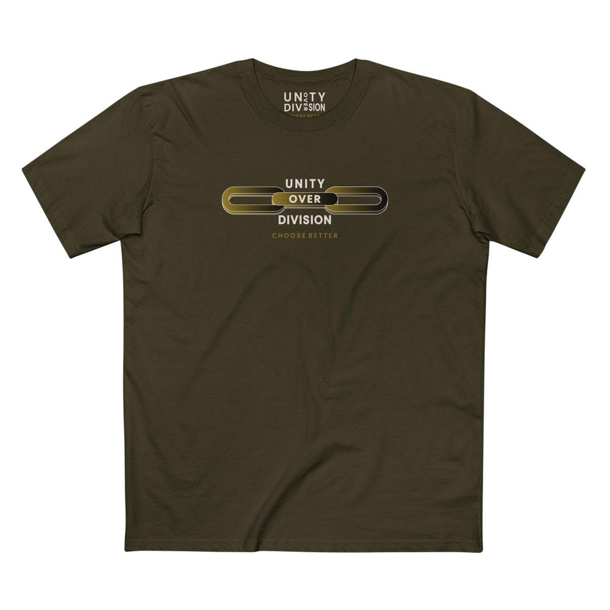 UNITY OVER DIVISION BESPOKE PREMIUM T-SHIRT in Army