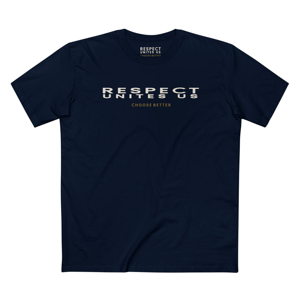 RESPECT UNITES US PANORAMIC PREMIUM T-SHIRT in Midnight Navy