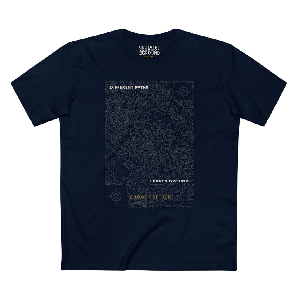 DIFFERENT PATHS COMMON GROUND BESPOKE PREMIUM T-SHIRT in Midnight Navy