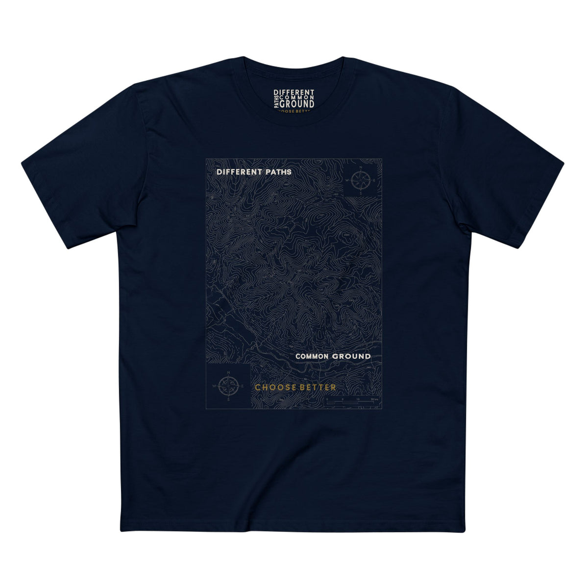 DIFFERENT PATHS COMMON GROUND BESPOKE PREMIUM T-SHIRT in Midnight Navy