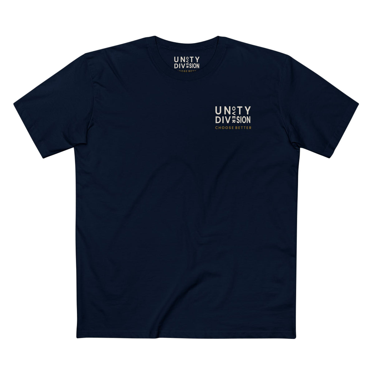 UNITY OVER DIVISION MINIMAL PREMIUM T-SHIRT in Midnight Navy
