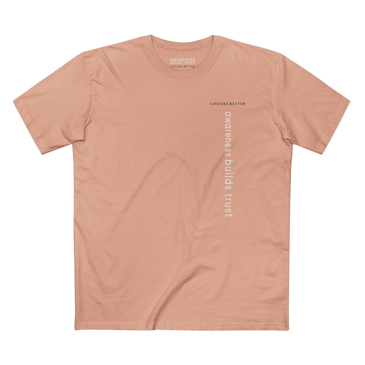 AWARENESS BUILDS TRUST VERTICAL STREAM PREMIUM T-SHIRT in Pale Pink