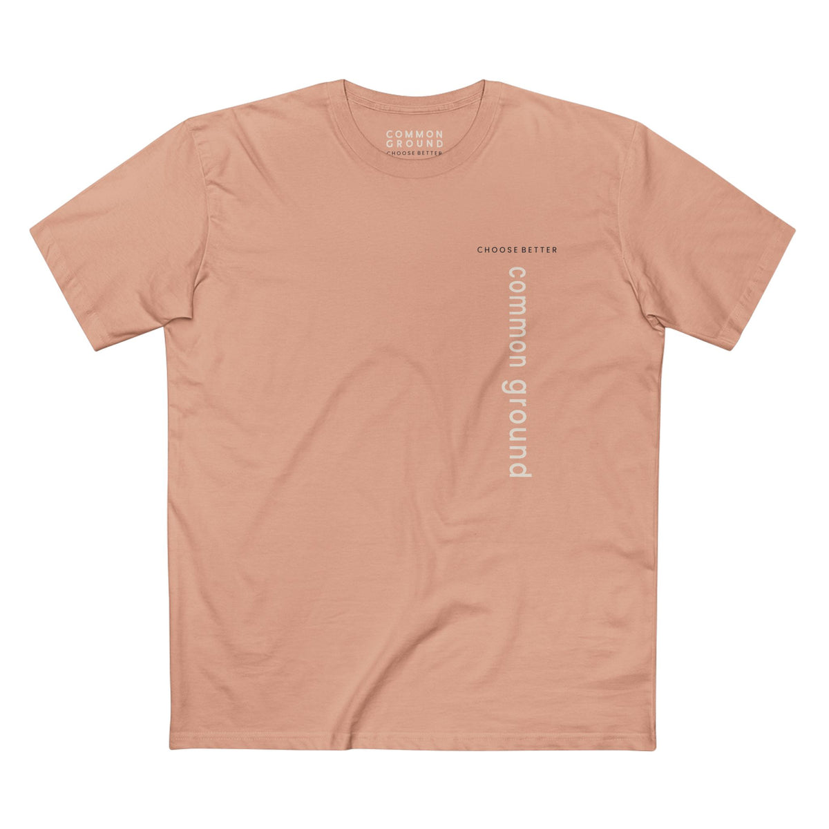 COMMON GROUND VERTICAL STREAM PREMIUM T-SHIRT in Pale Pink