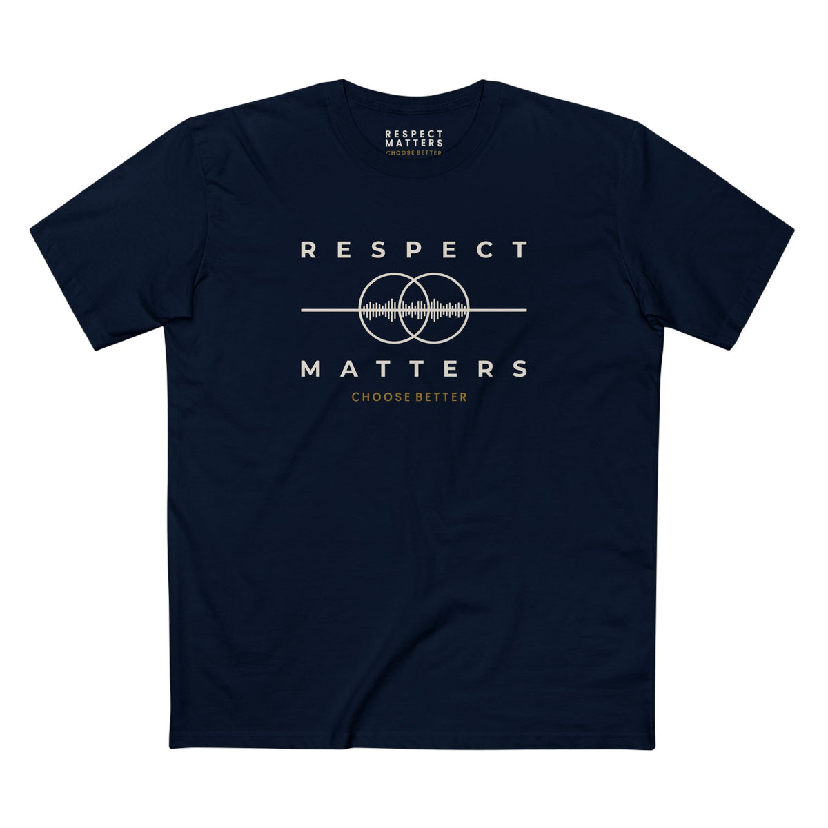 RESPECT MATTERS EMBLEM PREMIUM T-SHIRT in Midnight Navy
