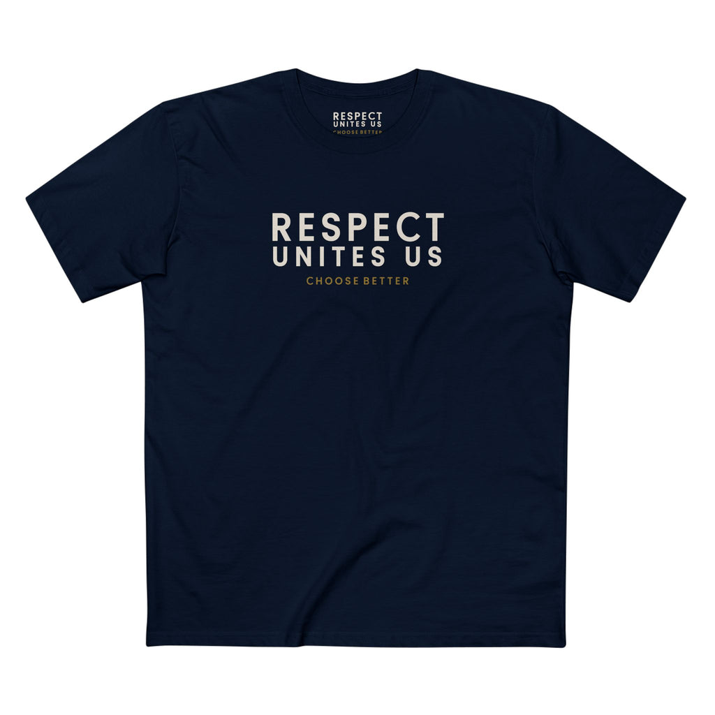 RESPECT UNITES US SIGNATURE PREMIUM T-SHIRT in Midnight Navy