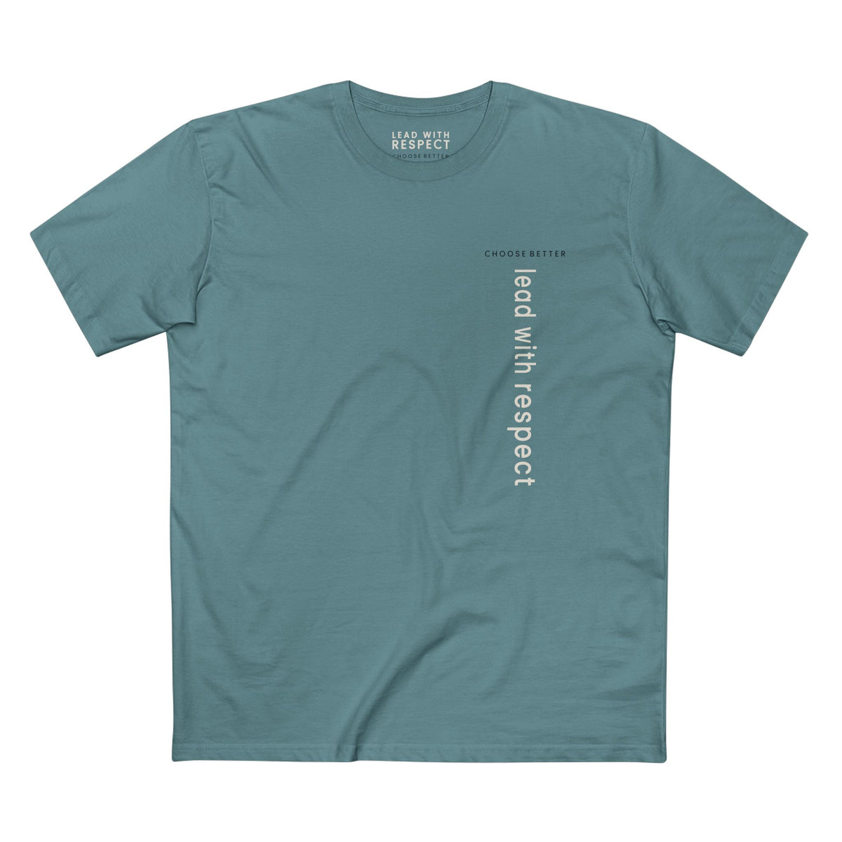 LEAD WITH RESPECT VERTICAL STREAM PREMIUM T-SHIRT in Slate Blue