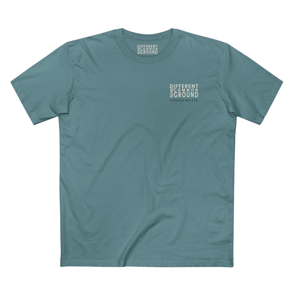 DIFFERENT PATHS COMMON GROUND MINIMAL PREMIUM T-SHIRT in Slate Blue