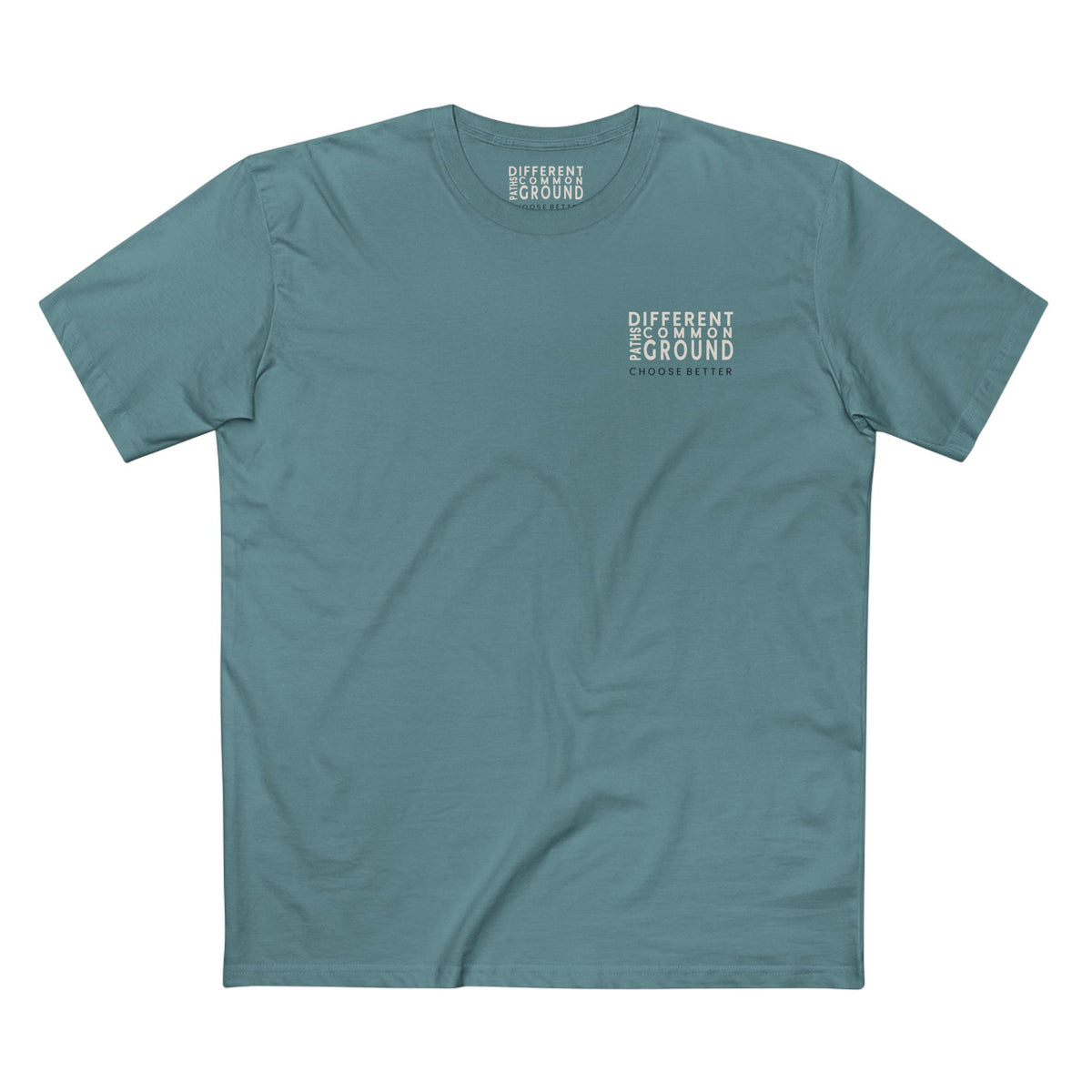 DIFFERENT PATHS COMMON GROUND MINIMAL PREMIUM T-SHIRT in Slate Blue