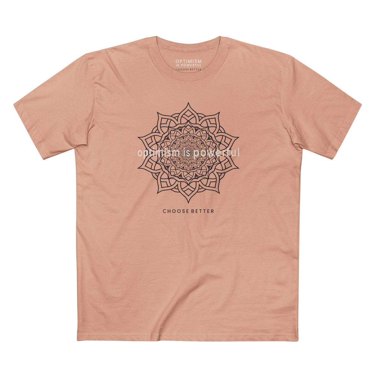 OPTIMISM IS POWERFUL BESPOKE PREMIUM T-SHIRT in Pale Pink