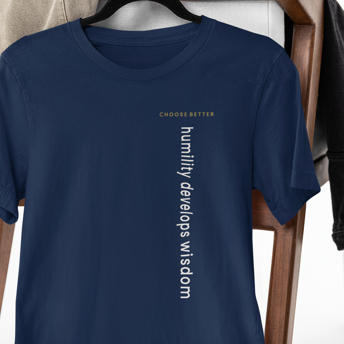 HUMILITY DEVELOPS WISDOM VERTICAL STREAM PREMIUM T-SHIRT