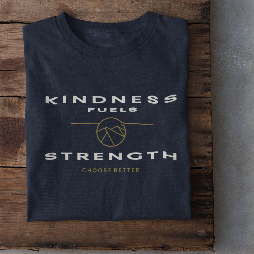 KINDNESS FUELS STRENGTH EMBLEM PREMIUM T-SHIRT