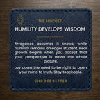 HUMILITY DEVELOPS WISDOM EMBLEM PREMIUM T-SHIRT