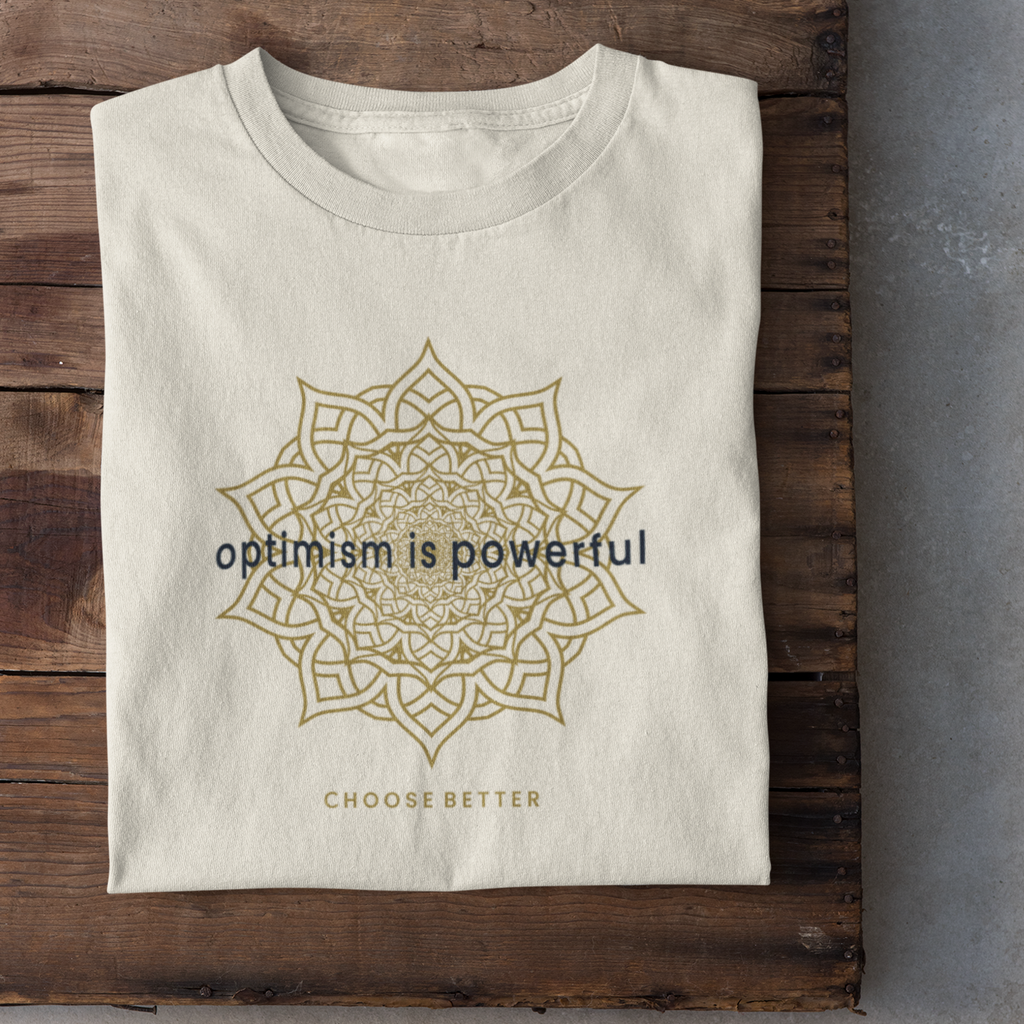 OPTIMISM IS POWERFUL MANDALA PREMIUM T-SHIRT