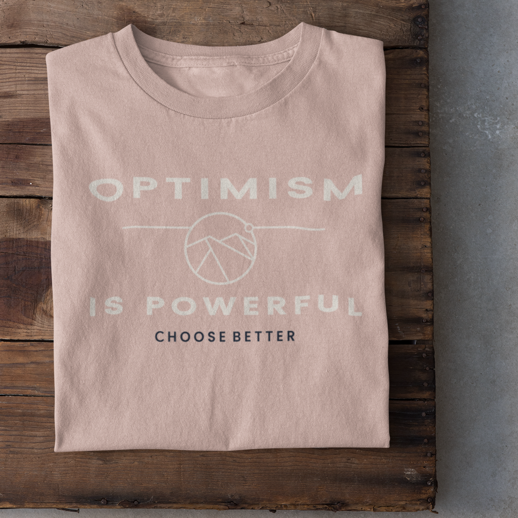 OPTIMISM IS POWERFUL EMBLEM PREMIUM T-SHIRT