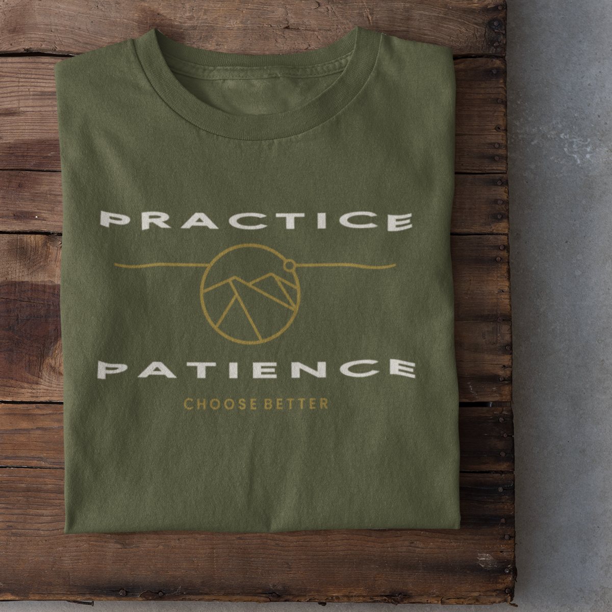 PRACTICE PATIENCE EMBLEM PREMIUM T-SHIRT