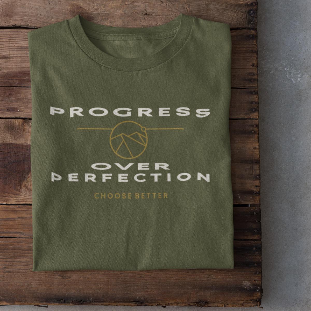 PROGRESS OVER PERFECTION EMBLEM PREMIUM T-SHIRT