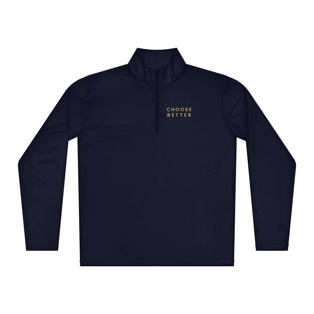 Dark gray long-sleeve pullover with a logo on the chest against a white background