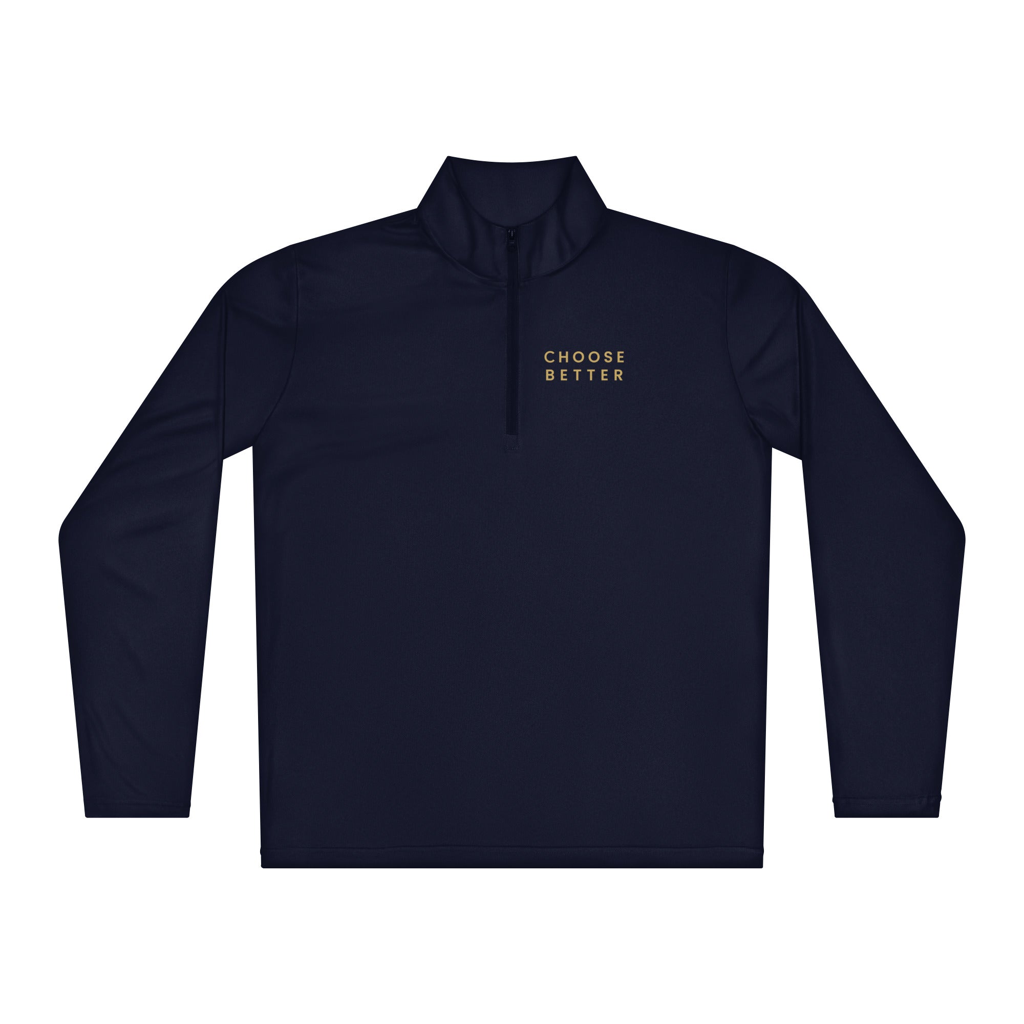 Dark gray long-sleeve pullover with a logo on the chest against a white background