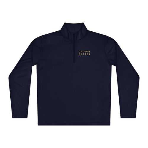 Dark gray long-sleeve pullover with a logo on the chest against a white background